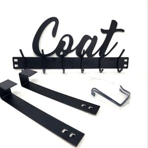 Black Metal‎ Coat Hanger Wall or Door Hanging  New